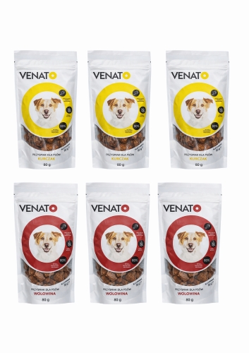 VENATO Naturalne liofilizowane przysmaki treningowe dla psa zestaw.jpg